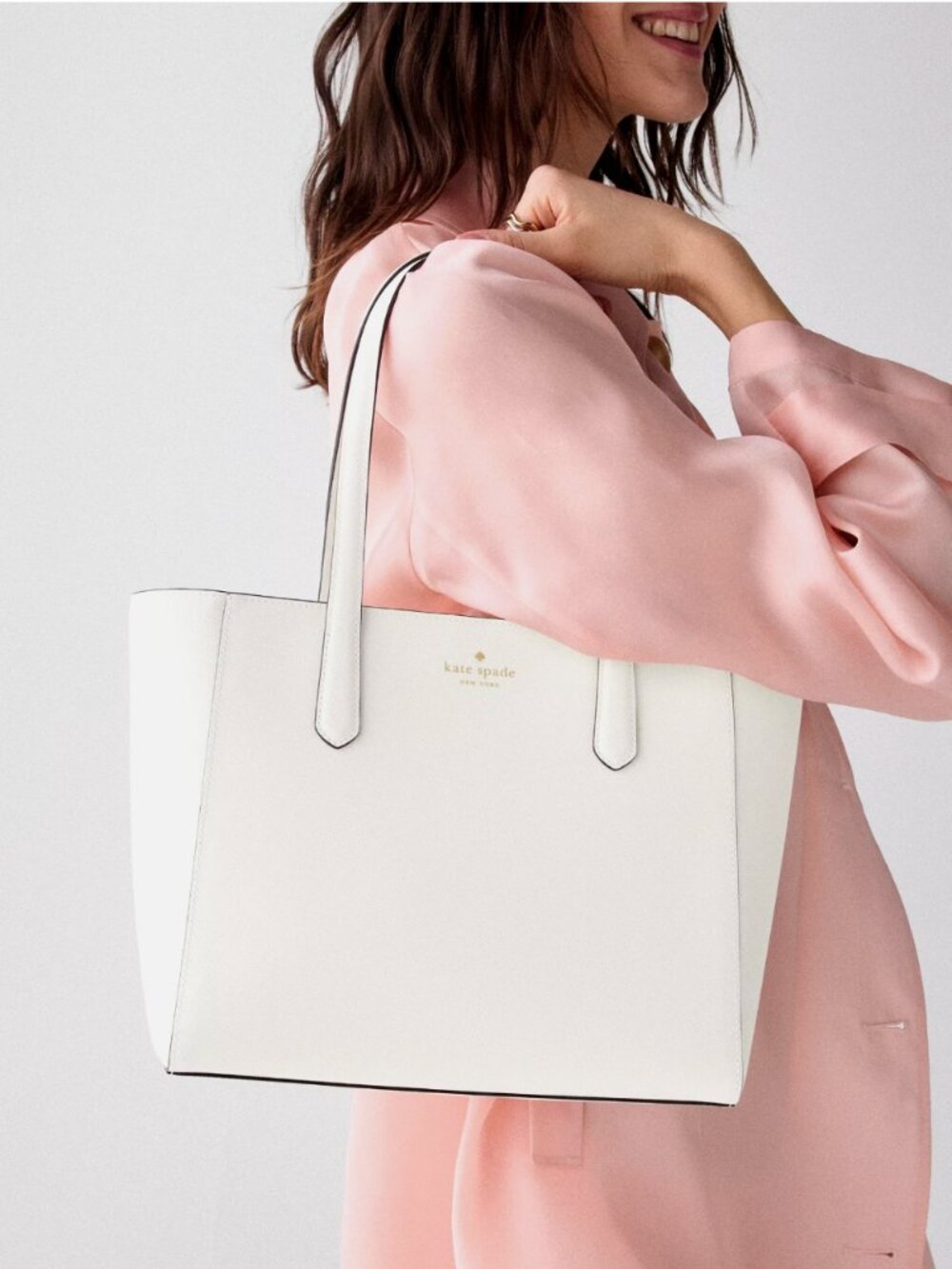 New Kate Spade New York Gwen Tote Bag Saffiano Meringue